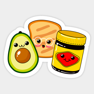 Vegemite and Friends - Vegemates - Cute Vegetarian Spread - Avocado - Toast - Australia Sticker